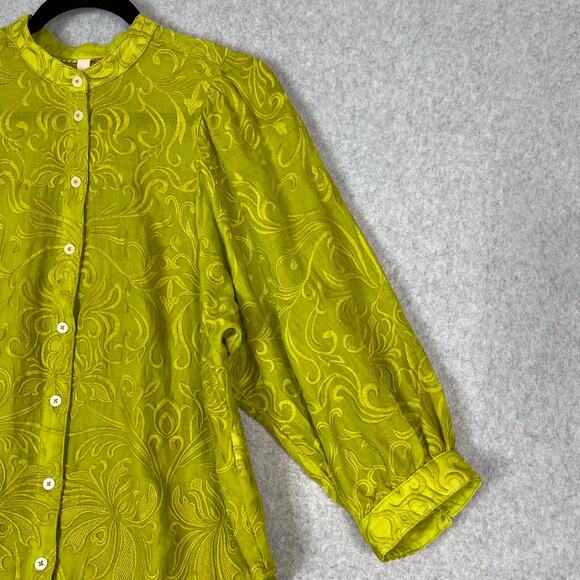 Anthropologie Pilcro Womens S Bella Embroidered Button Down Shirt - Picture 5 of 7